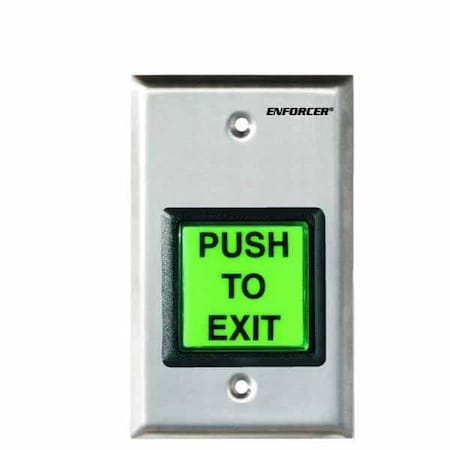 Illuminated Green 2 Square PUSLM-SH-TO-EXIT Button. Can Replace With Included PRESION